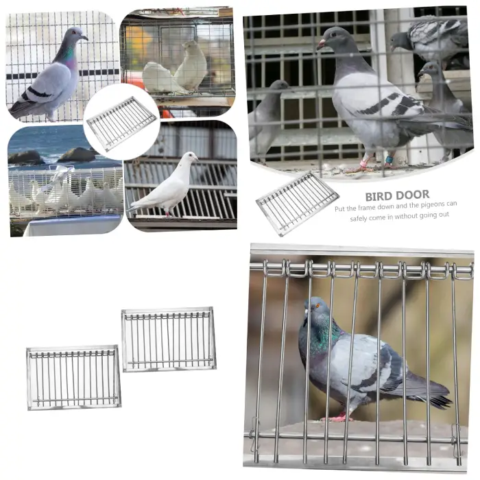 BESTOYARD 2pcs Stainless Steel Bird Cage Pigeon Cage Door