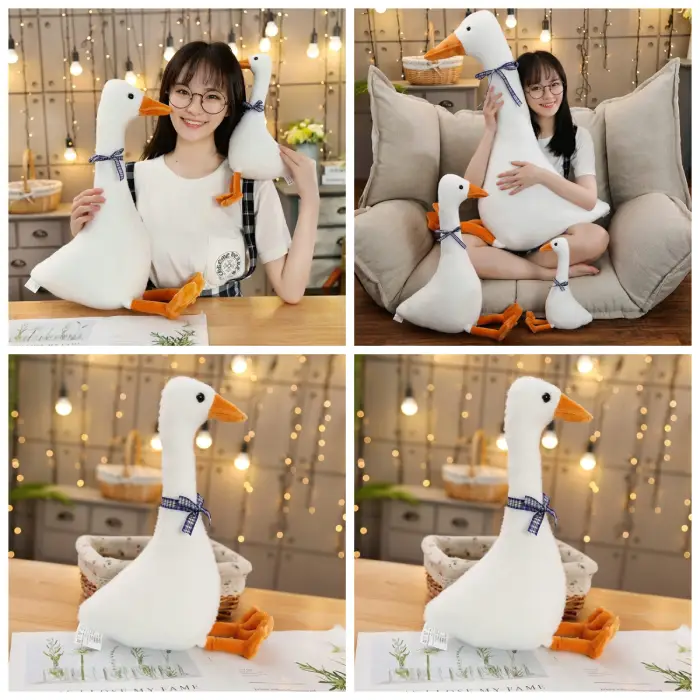 GaYouny White Goose Plush Toy Stuffed Animal Goose Soft Doll