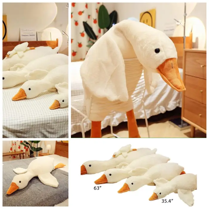 Huge Goose Plush Stuffed Animal Swan Large Pillow Cute Toy White Duck Gift